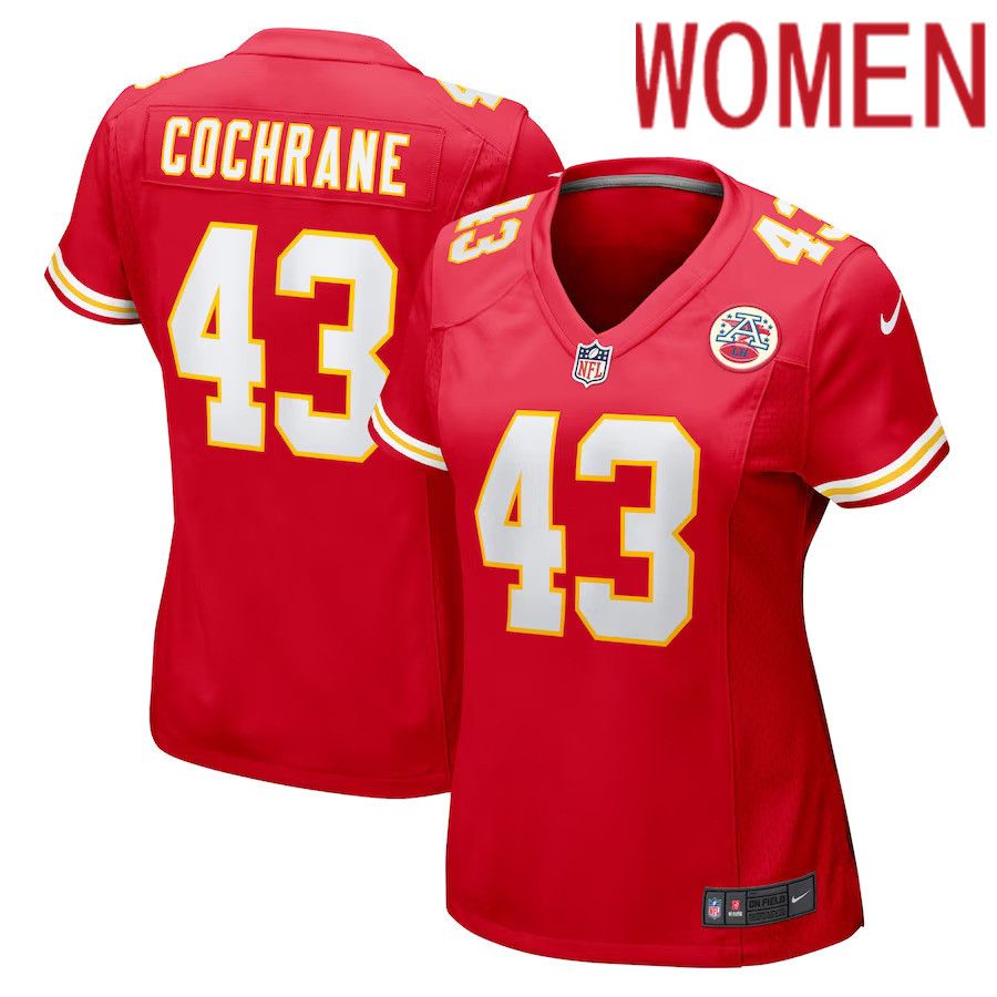 Women Kansas City Chiefs #43 Jack Cochrane Nike Red Game Player NFL Jersey